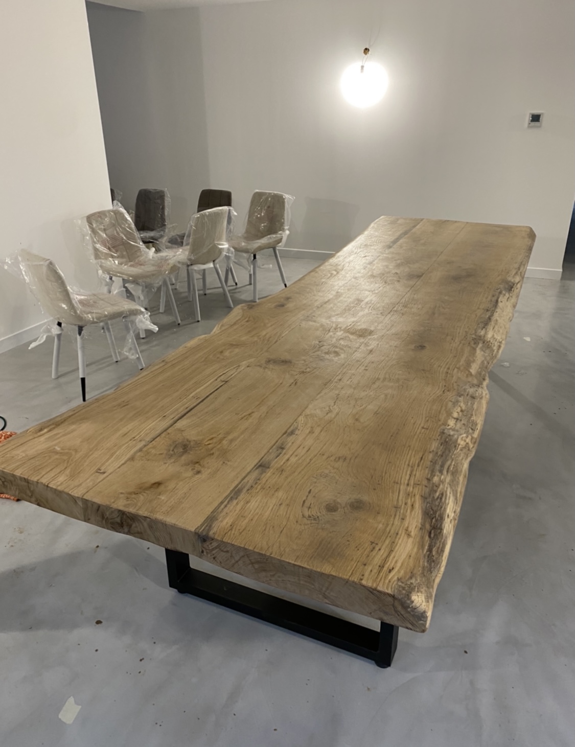 Grande Table Live Edge Pieds M Tal Aux Bois Flott S