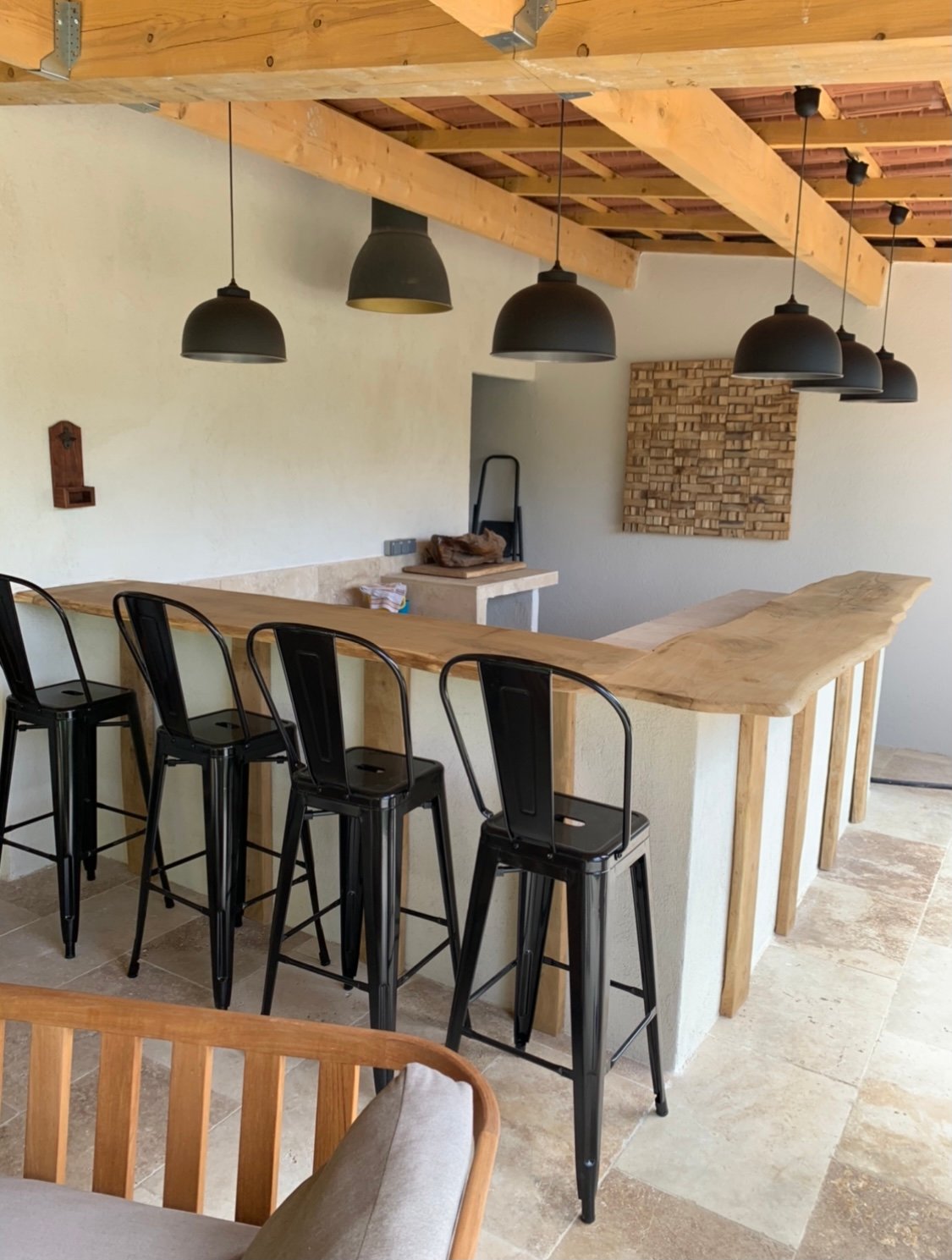 Comptoir de bar avec angle en chêne - Aux Bois Flottés