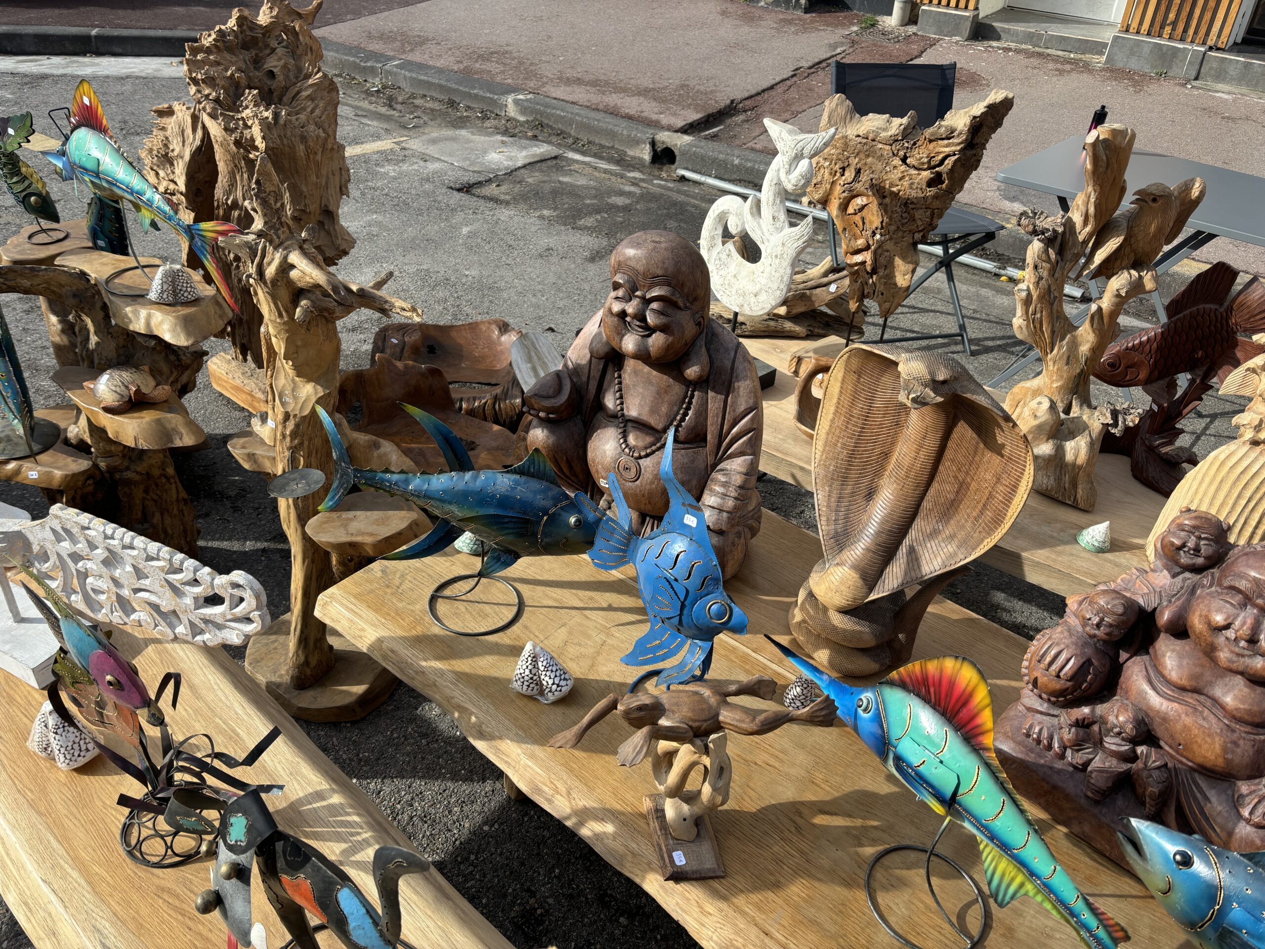 Objets de décoration bois et métal Balinais