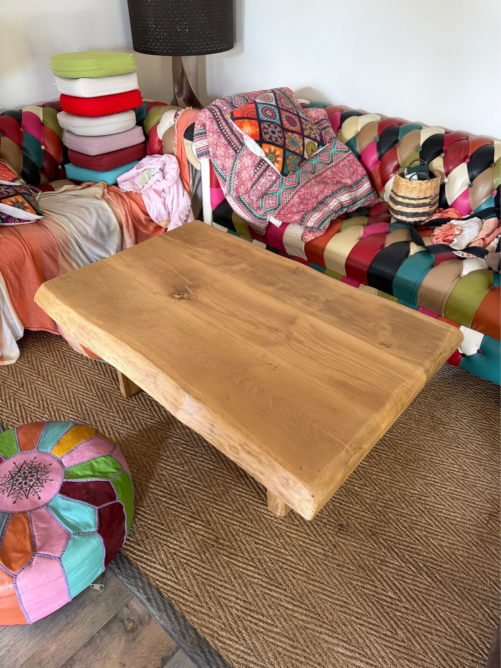 Table basse live-edge en chêne massif